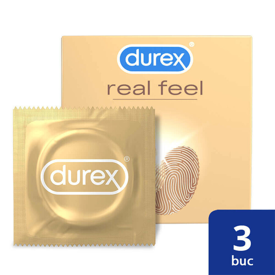 Preservativi Real Feel, 3 pezzi, Durex