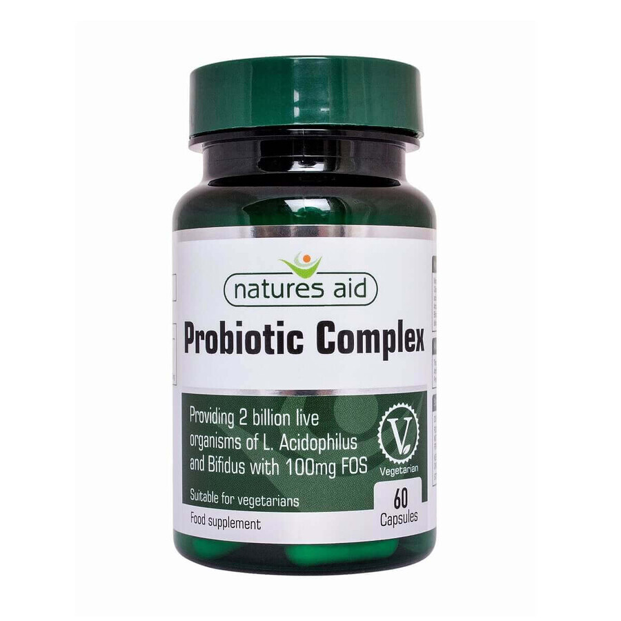 Complesso probiotico con FOS, 60 capsule, Natures Aid