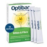 Probiótico con Bifidobacterias y Fibra, 10 sobres, OptiBac