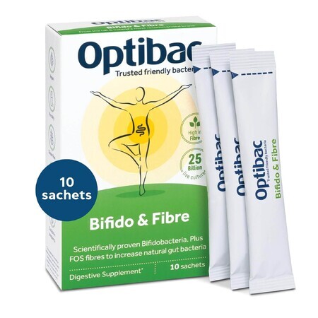 Probiotic with Bifidobacteria and Fibre, 10 sachets, OptiBac