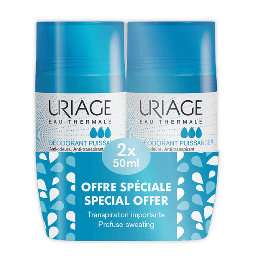 Promo Deodorant roll-on Power, 50 + 50 ml, Uriage