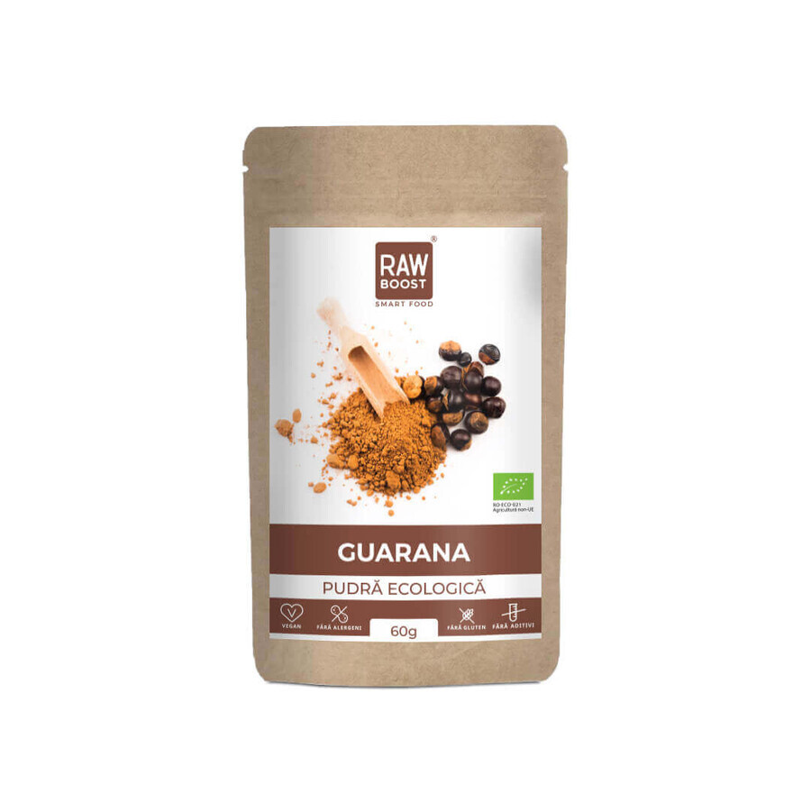 Organic Guarana powder, 60 g, RawBoost