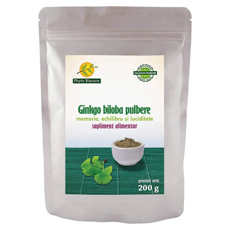 Ginkgo biloba powder, 200 g, Phyto Biocare