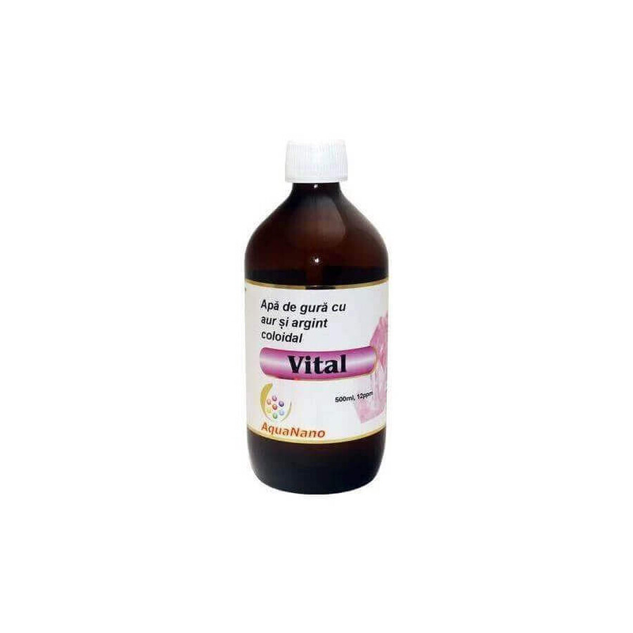 Collutorio con argento colloidale e oro Vital 12 ppm AquaNano, 500 ml, Sc Aghoras Invent