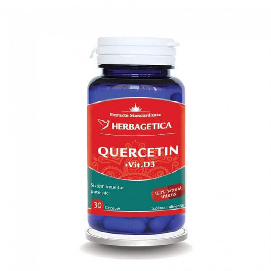 Quercetina con vitamina D3, 30 capsule, Herbagetica