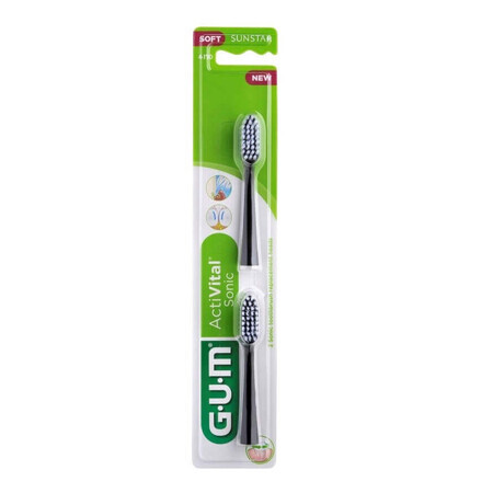 GUM ActiVital Testine Di Ricambio Per Spazzolino Sonic Soft 4110 2 Pezzi