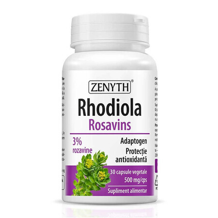 Rhodiola Rosavins 500mg, 30 capsule vegetali, Zenyth