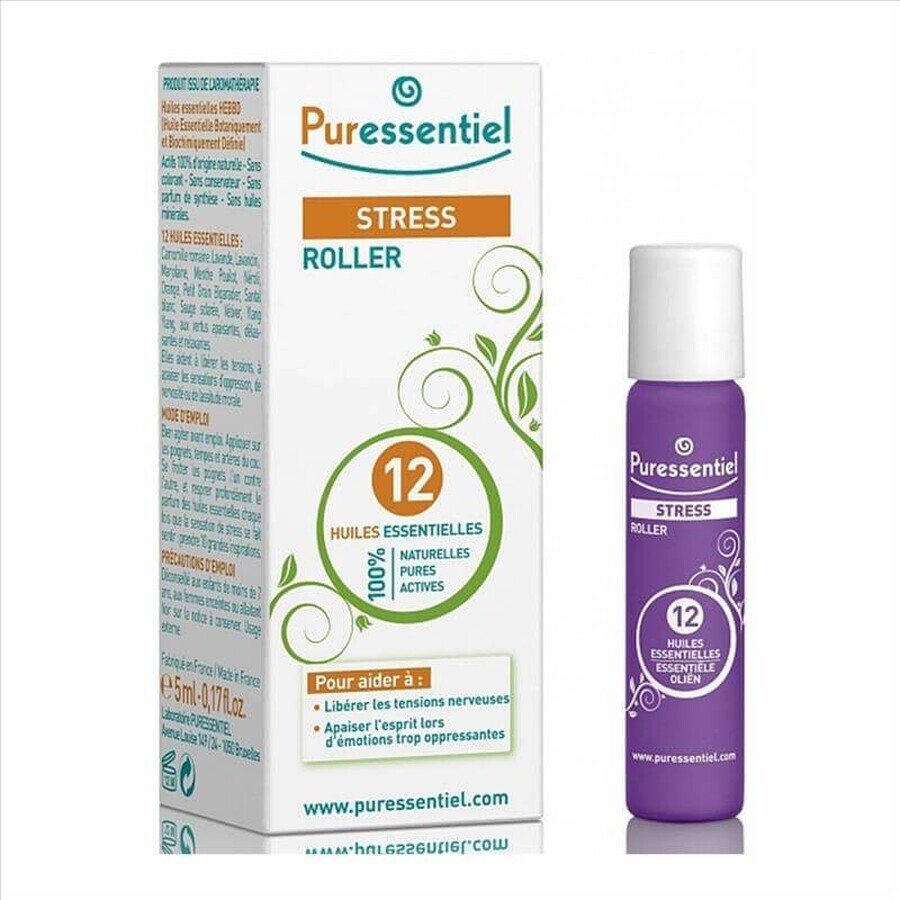 Anti-stress roll-on with 12 essential oils, 5 ml, Puressentiel