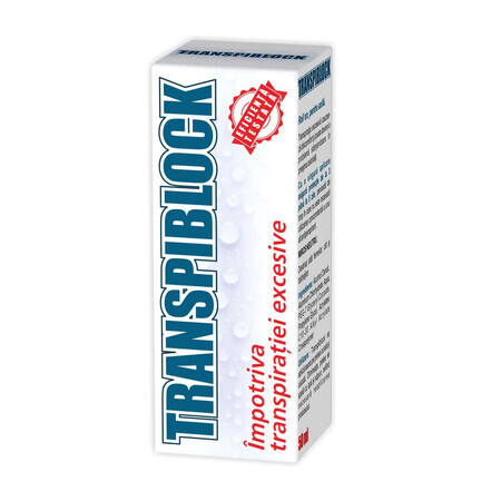 Roll-on contro sudorazione eccessiva Transpiblock, 50 ml, Zdrovit