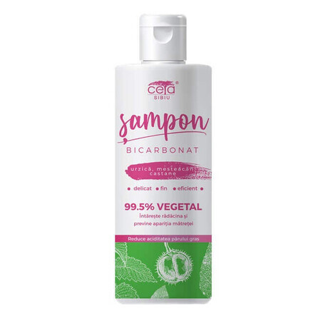 Champú 99,5% vegetal con bicarbonato, ortiga, abedul y castaño, 200 ml, Ceta Sibiu