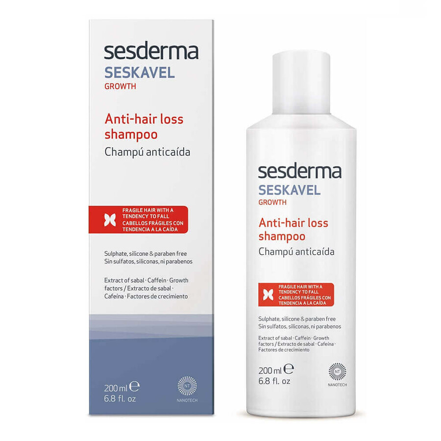 Sesderma Seskavel Shampoo tegen haaruitval Groei, 200 ml