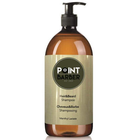 Shampoo per capelli e barba Hair & Beard Shampoo, 1000 ml, Point Barber