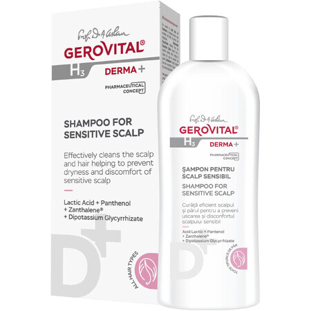 Shampoo per Cuoio Capelluto Sensibile, Gerovital H3 Derma+, 200 ml, Farmec