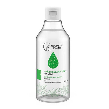 Micellair water 3 in 1 met biologische aloë vera gel en betaïne voor droge huid, 400 ml, Cosmetic Plant