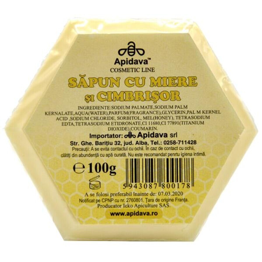 Soap with honey and thyme, 100 g, Apidava