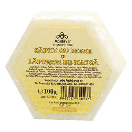 Sapone con miele e pappa reale, 100 g, Apidava