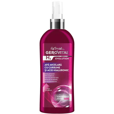 Acqua Micellare con Carbone e Acido Ialuronico, Gerovital H3 Evolution, 150 ml, Farmec