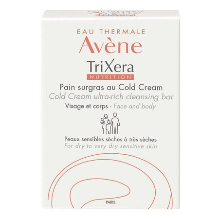 Moisturizing soap for sensitive and dry skin Trixera Nutrition, 100 g, Avene