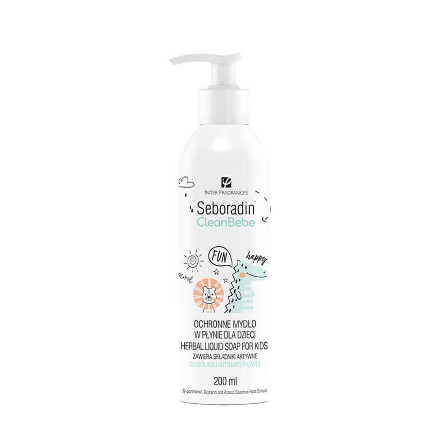 Vloeibare zeep met plantenextracten Clean Bebe Seboradin, 200 ml, Lara