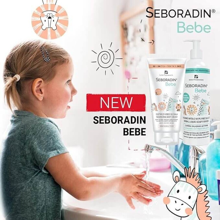 Vloeibare zeep met plantenextracten Clean Bebe Seboradin, 200 ml, Lara