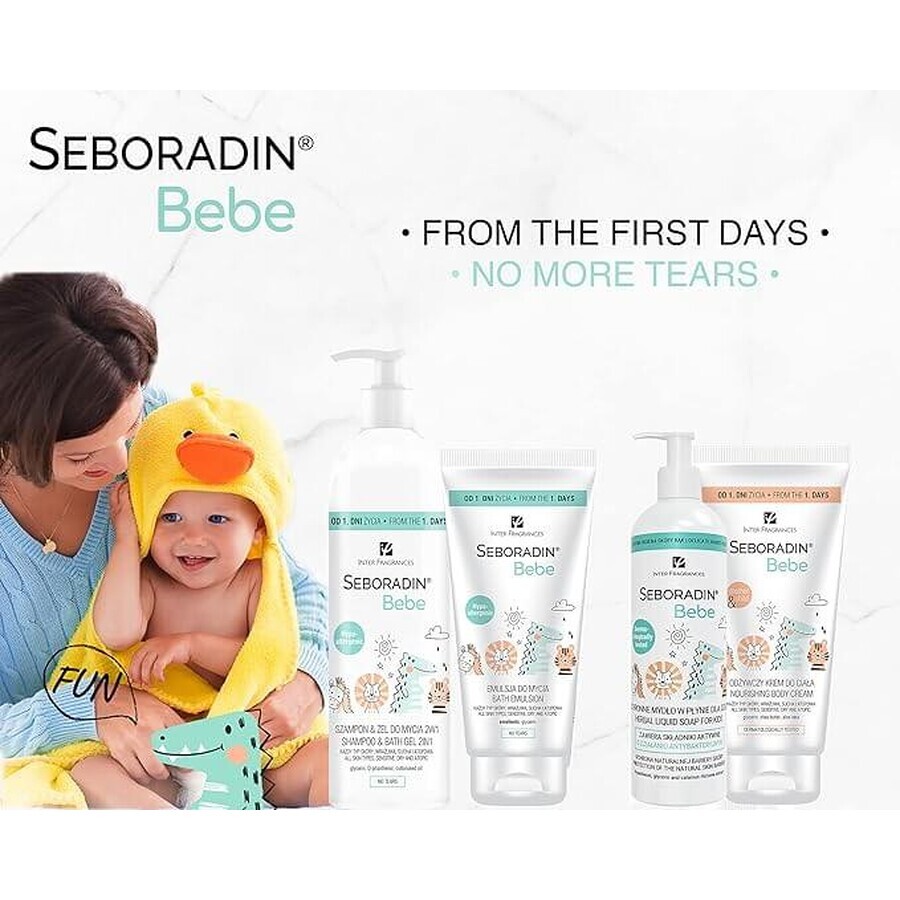 Vloeibare zeep met plantenextracten Clean Bebe Seboradin, 200 ml, Lara