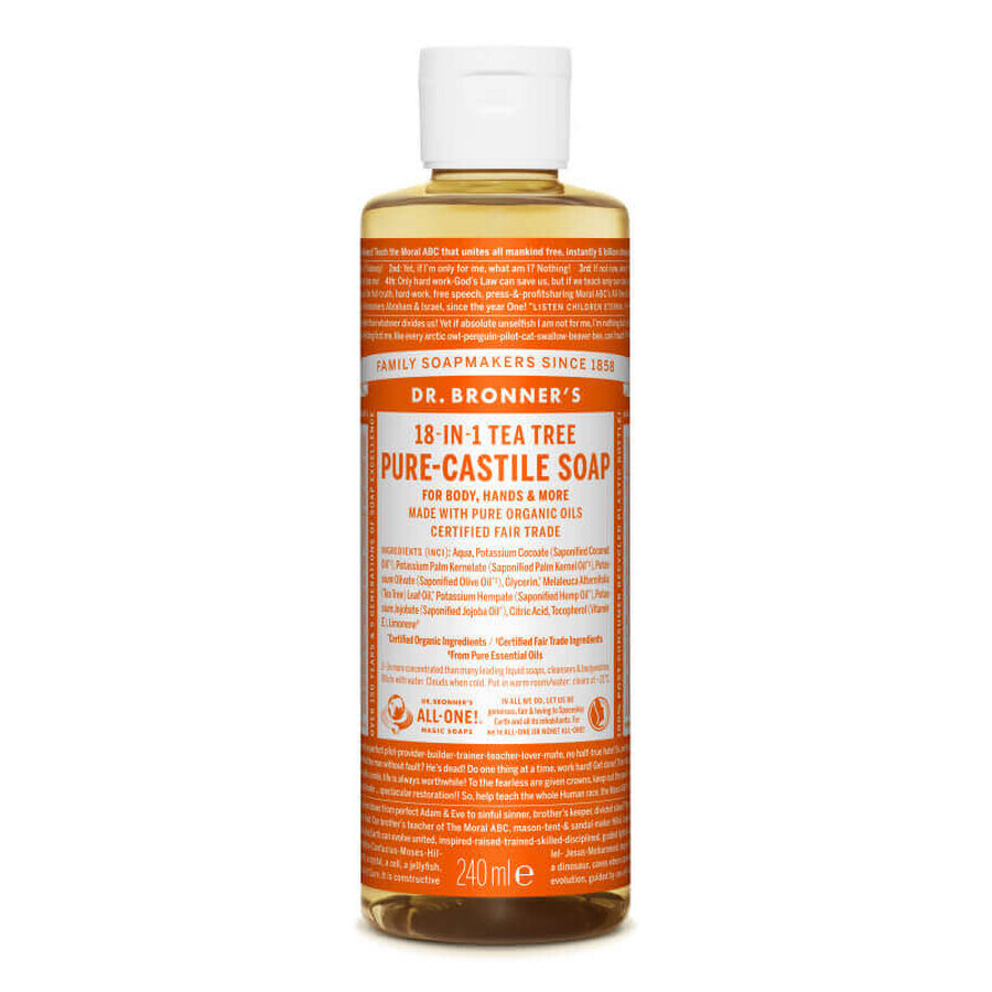 Magic liquid soap 18in1 with tea tree, 240 ml, Dr. Bronner's