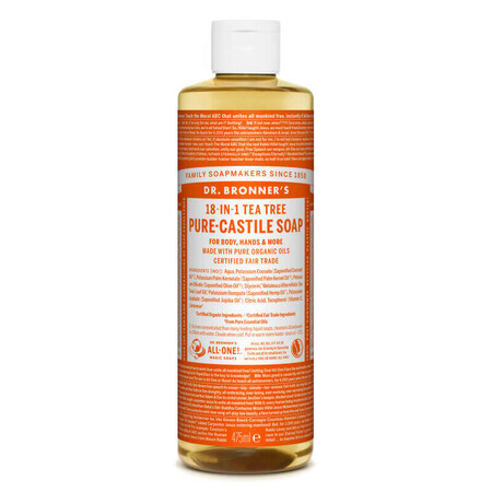 Sapone magico liquido 18in1 del Dr. Bronner con tea tree, 475 ml