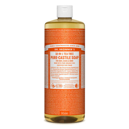 Dr. Bronner's Magic Liquid Soap 18in1 con Tea Tree, 945 ml