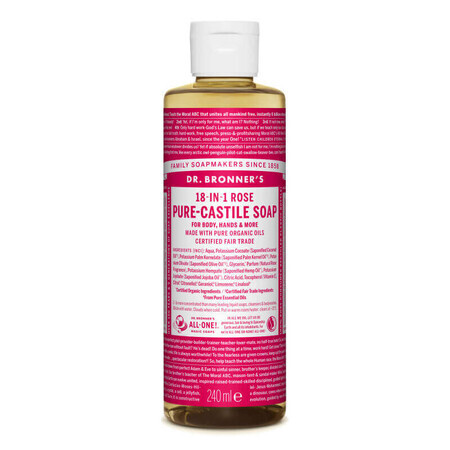 Sapone liquido magico 18in1 con rose, 240 ml, Dr. Bronner's