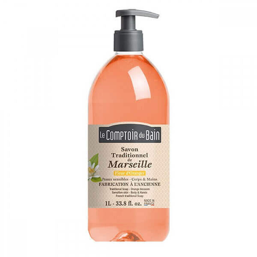 Sapun traditional de Marsilia cu parfum de Floare de Portocal, 1000 ml, Le Comptoir du Bain