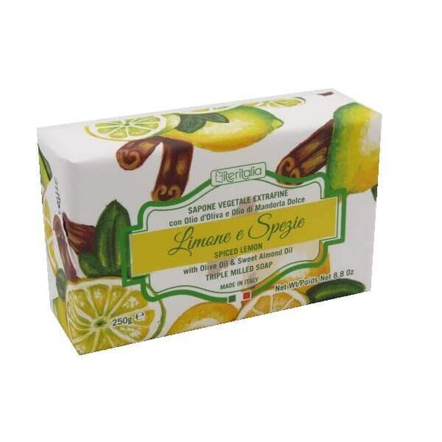 Sapone vegetale al limone e spezie, 200 g, Iteritalia