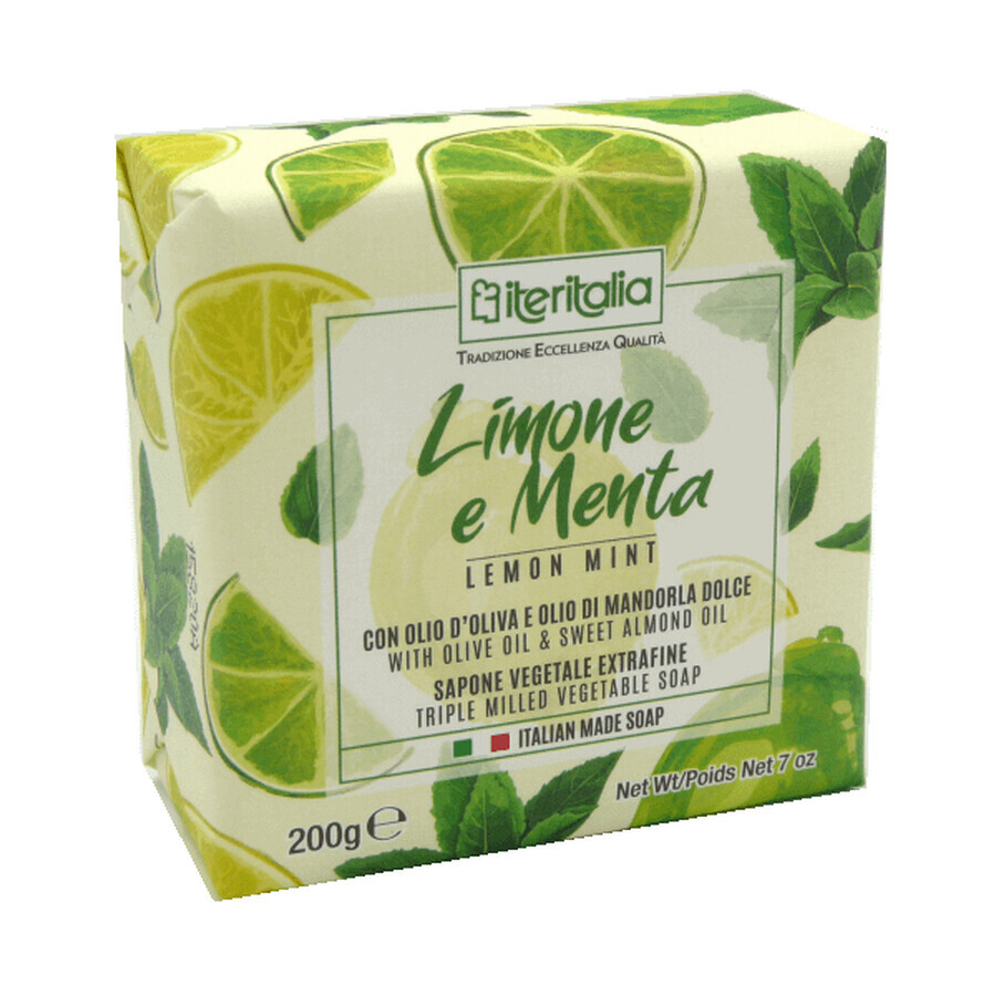 Sapone vegetale extra fine con menta e limone, 200 g, Iteritalia