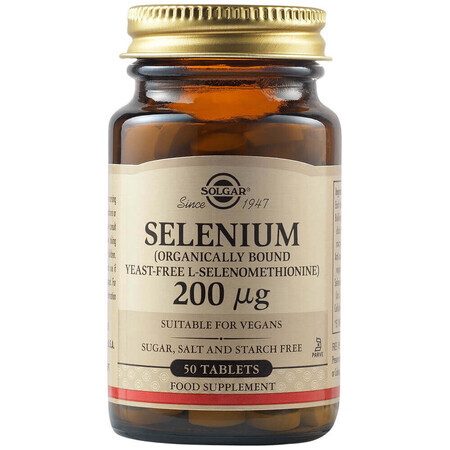 Sélénium 200 mcg, 50 comprimés, Solgar