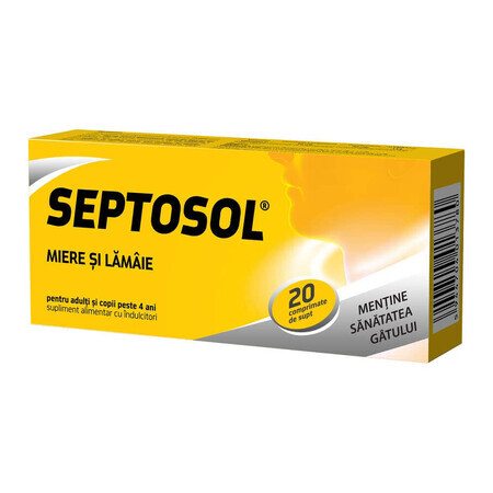 Septosol with honey and lemon Herbaflu, 20 tablets, Biofarm