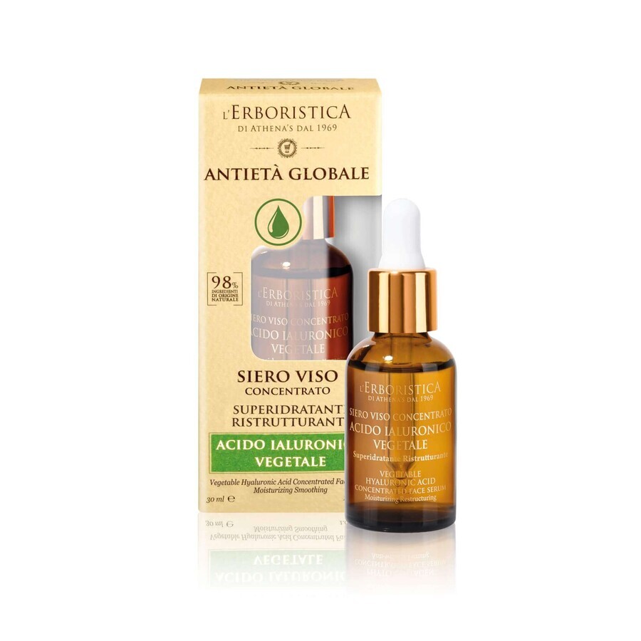 Concentrated face serum with vegetable hyaluronic acid, 30 ml, L'Erboristica