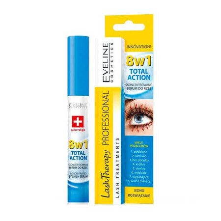 Wimperntherapie Total Action Wimpernserum-Konzentrat 8 in 1, 10 ml, Eveline Cosmetics