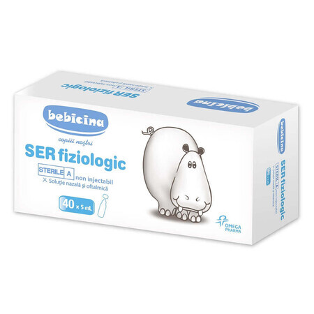 Siero fisiologico per uso nasale e oftalmico, 40 fiale x 5ml, Bebicina