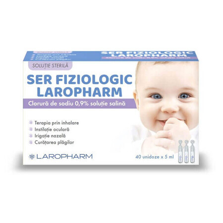 Suero fisiológico, 40 unidades x 5ml, Laropharm