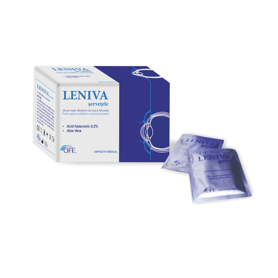Salviette oftalmiche monouso Leniva, 20 pezzi, Omnisan Farmaceutici