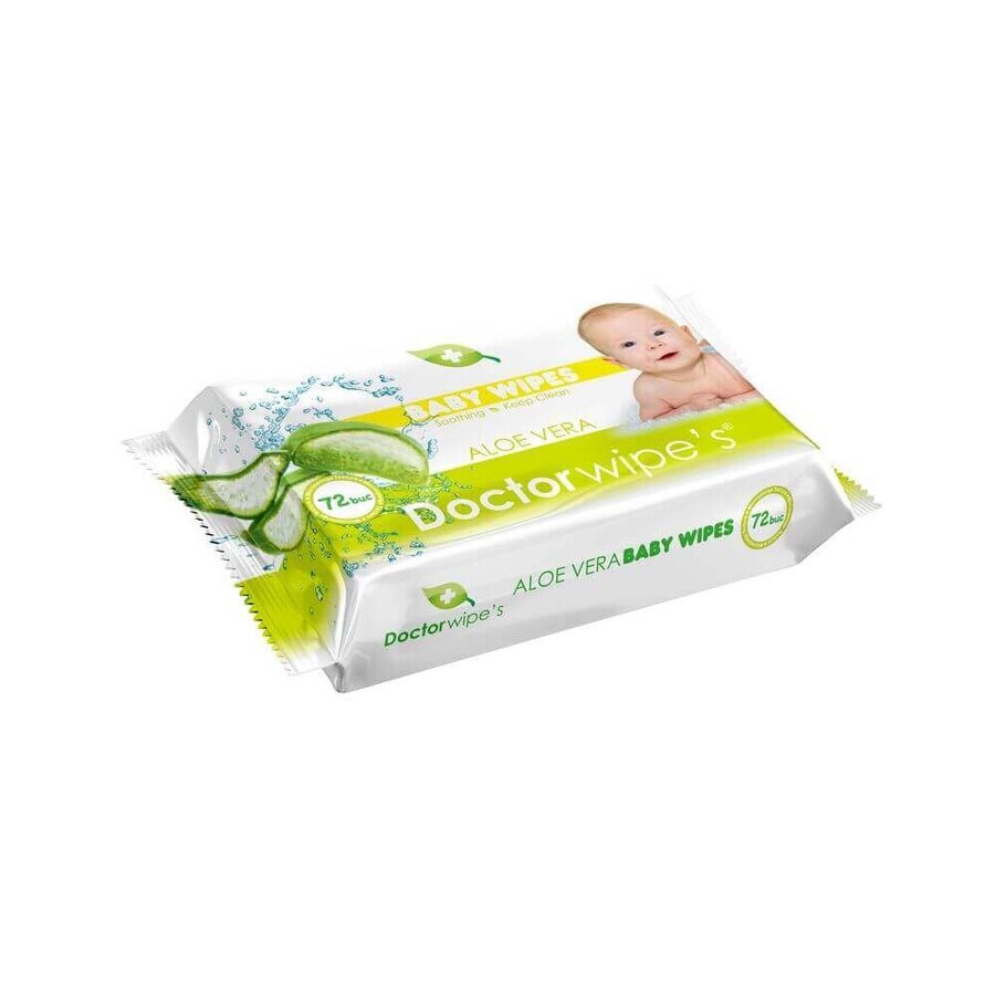 Baby wet wipes with Aloe Vera, 72 pieces, Doctor Wipe's