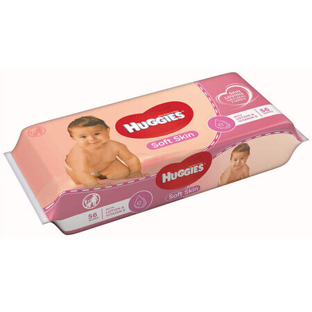 Salviettine umidificate Soft Skin, 56 pezzi, Huggies