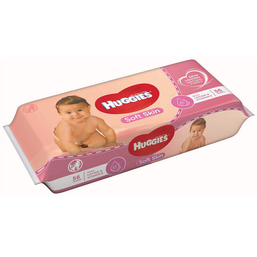 Salviettine umidificate Soft Skin, 56 pezzi, Huggies