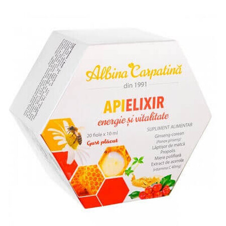 Apielixir energía y vitalidad, 20 ampollas x 10 ml, Apicola Pastoral