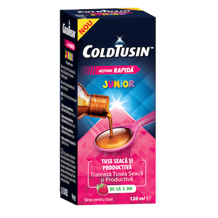 Children's cough syrup with natural ingredients Coldtusin Junior, 120 ml, Perrigo