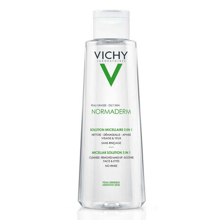 Soluzione micellare 3 in 1 per pelli sensibili con imperfezioni Normaderm, 200 ml, Vichy