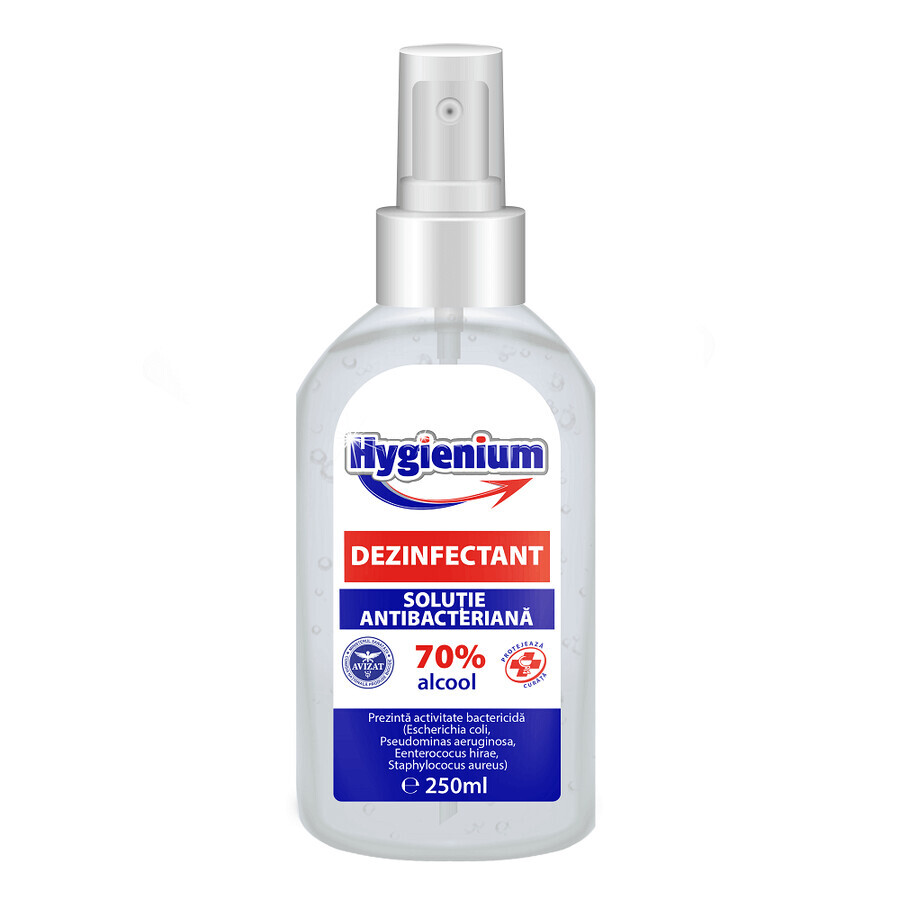 Antibacteriële oplossing met 70% alcohol, 250 ml, Hygienium