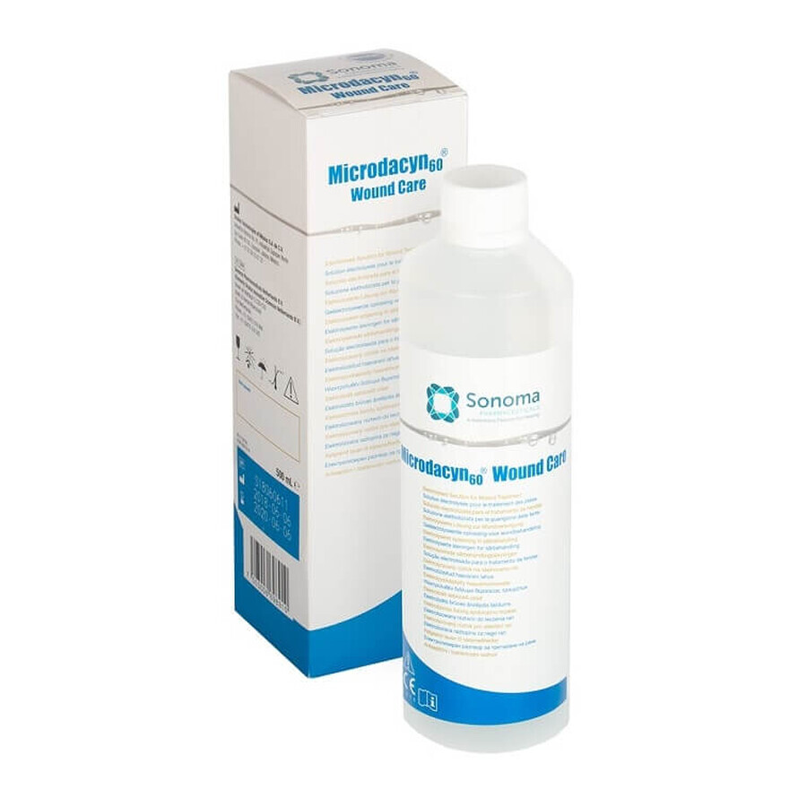 Soluzione antimicrobica per l'irrigazione e la disinfezione delle ferite Microdacyn, 500 ml, Pharma Care