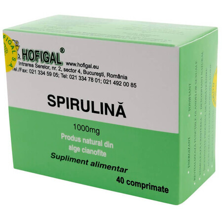 Spirulina 1000mg, 40 compresse, Hofigal