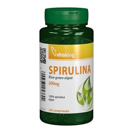 Spirulina 500 mg, 200 tablets, Vitaking