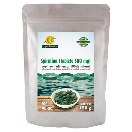 Spirulina 500 mg, 300 tablets, Phyto Biocare